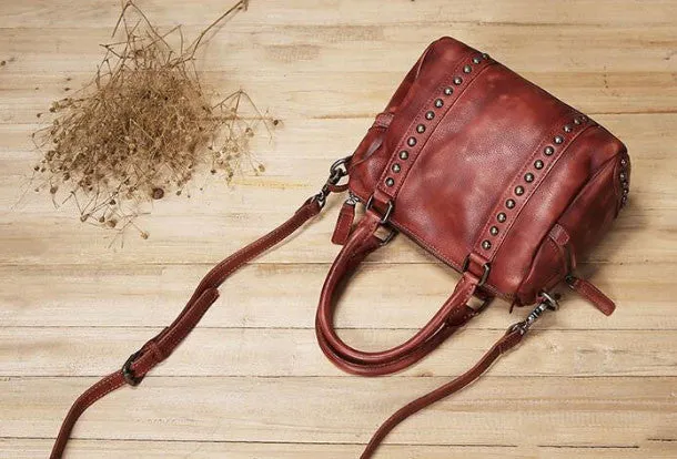 Handmade Leather handbag purse shoulder bag for women leather shopper bag