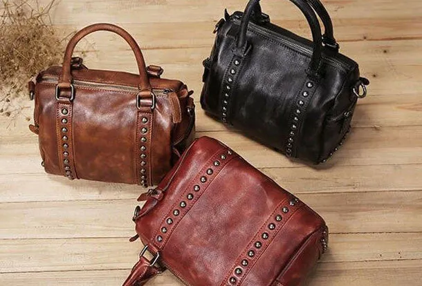 Handmade Leather handbag purse shoulder bag for women leather shopper bag