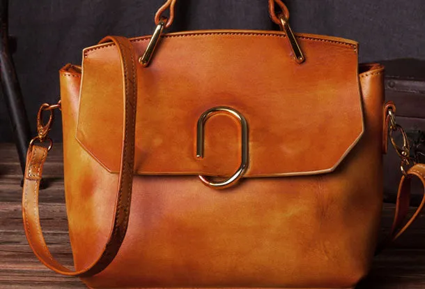 Handmade Leather handbag purse shoulder bag for women leather shopper bag