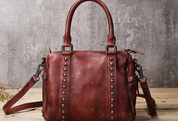 Handmade Leather handbag purse shoulder bag for women leather shopper bag