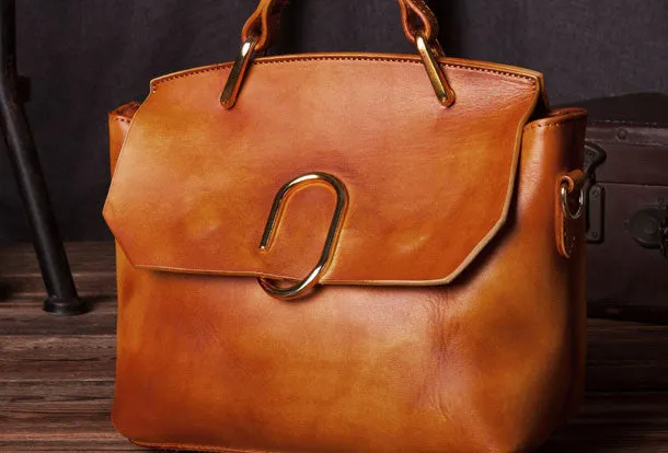 Handmade Leather handbag purse shoulder bag for women leather shopper bag
