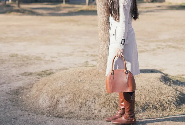 Handmade Leather handbag shoulder bag yellow brown for women leather shoulder bag