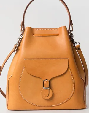 Handmade Leather handbag shoulder bag yellow brown for women leather shoulder bag