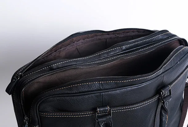 Handmade leather men Briefcase messenger large vintage shoulder laptop bag vintage bag