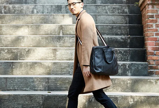 Handmade leather men Briefcase messenger large vintage shoulder laptop bag vintage bag