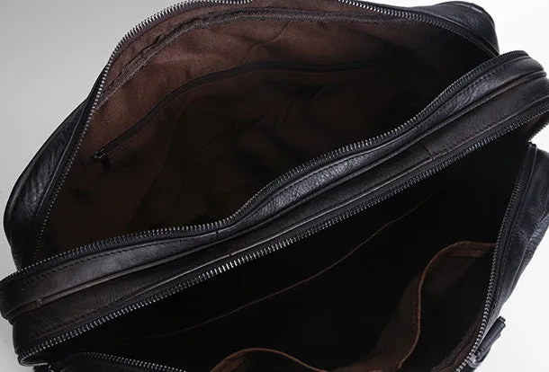 Handmade leather men Briefcase messenger large vintage shoulder laptop bag vintage bag