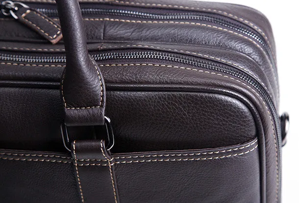 Handmade leather men Briefcase messenger large vintage shoulder laptop bag vintage bag