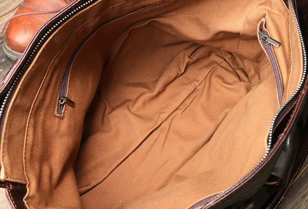 Handmade leather men Briefcase messenger large vintage shoulder laptop bag vintage bag