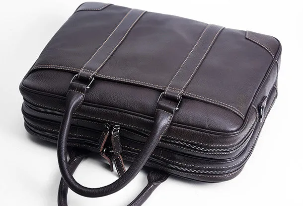 Handmade leather men Briefcase messenger large vintage shoulder laptop bag vintage bag