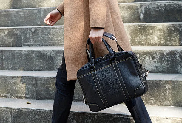 Handmade leather men Briefcase messenger large vintage shoulder laptop bag vintage bag