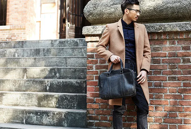 Handmade leather men Briefcase messenger large vintage shoulder laptop bag vintage bag