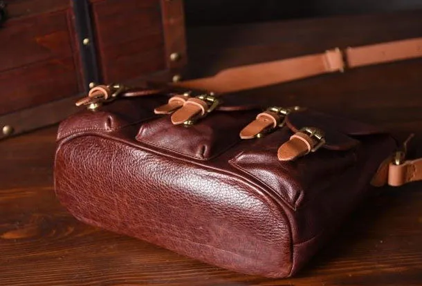 Handmade leather men Briefcase messenger vintage shoulder laptop bag vintage bag