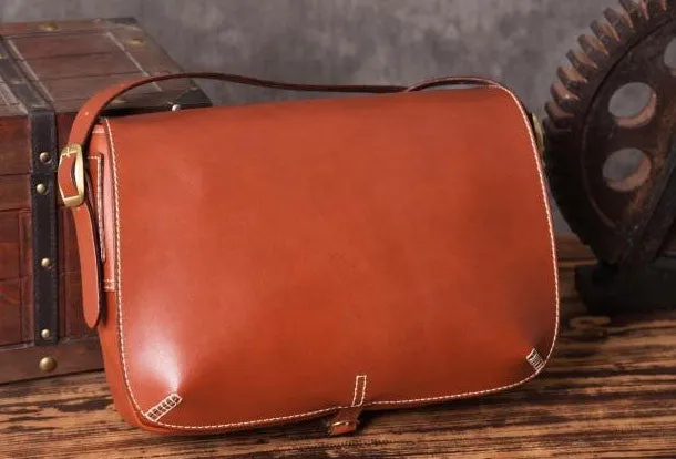 Handmade leather men Briefcase messenger vintage shoulder laptop bag vintage bag