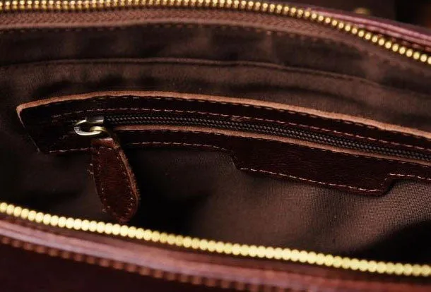 Handmade leather men Briefcase messenger vintage shoulder laptop bag vintage bag