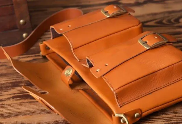 Handmade leather men Briefcase messenger vintage shoulder laptop bag vintage bag