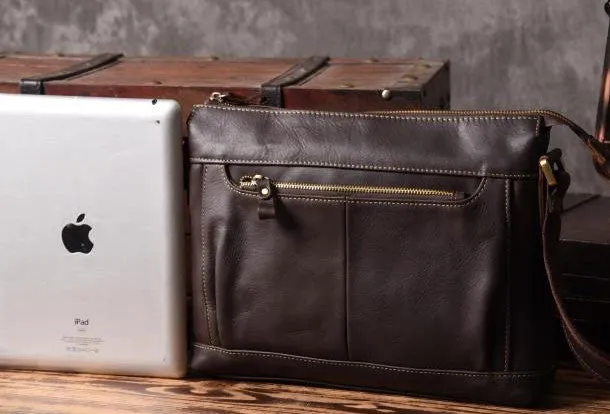 Handmade leather men Briefcase messenger vintage shoulder laptop bag vintage bag