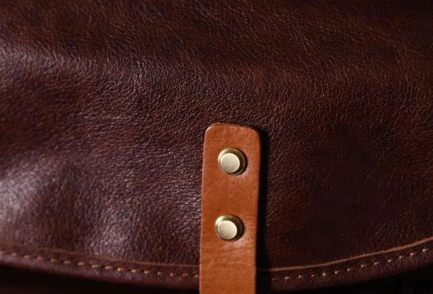 Handmade leather men Briefcase messenger vintage shoulder laptop bag vintage bag