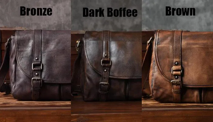 Handmade leather men Briefcase messenger vintage shoulder laptop bag vintage bag
