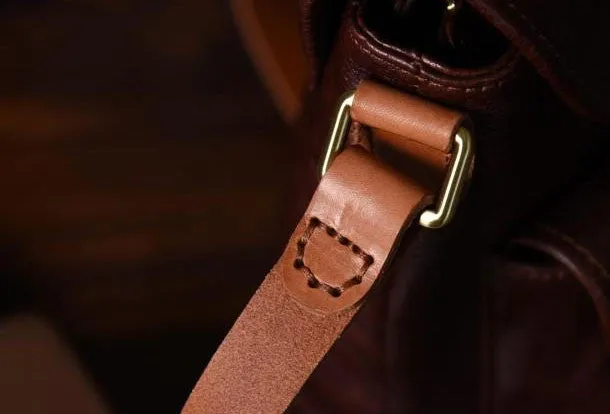 Handmade leather men Briefcase messenger vintage shoulder laptop bag vintage bag