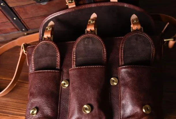 Handmade leather men Briefcase messenger vintage shoulder laptop bag vintage bag