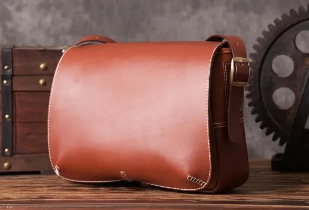 Handmade leather men Briefcase messenger vintage shoulder laptop bag vintage bag