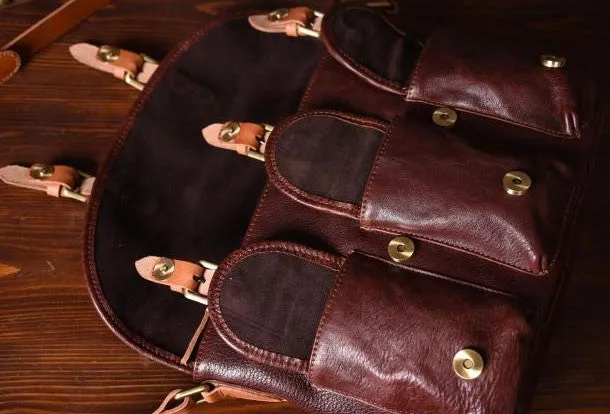 Handmade leather men Briefcase messenger vintage shoulder laptop bag vintage bag