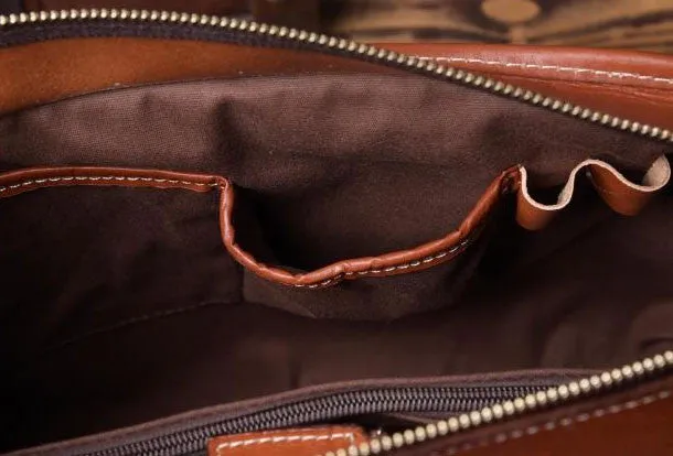 Handmade leather men Briefcase messenger vintage shoulder laptop bag vintage bag
