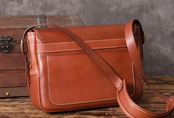 Handmade leather men Briefcase messenger vintage shoulder laptop bag vintage bag
