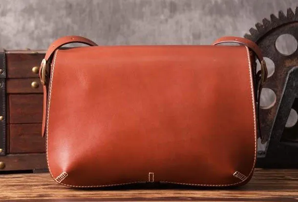 Handmade leather men Briefcase messenger vintage shoulder laptop bag vintage bag