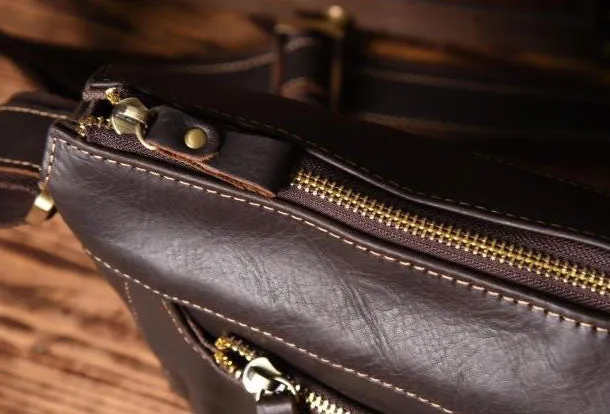 Handmade leather men Briefcase messenger vintage shoulder laptop bag vintage bag