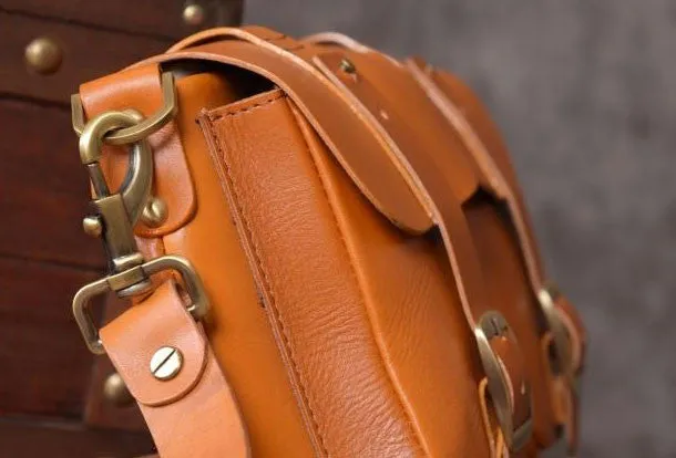 Handmade leather men Briefcase messenger vintage shoulder laptop bag vintage bag