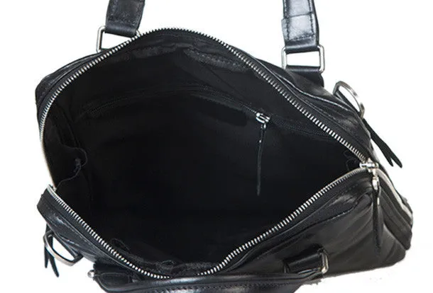 Handmade leather men Briefcase messenger vintage shoulder laptop bag vintage bag