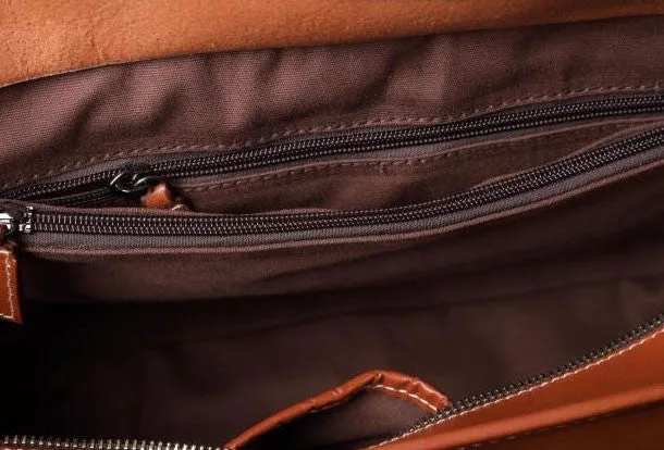 Handmade leather men Briefcase messenger vintage shoulder laptop bag vintage bag