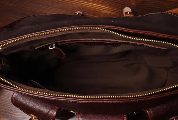 Handmade leather men Briefcase messenger vintage shoulder laptop bag vintage bag