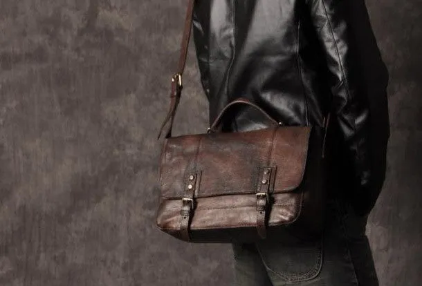 Handmade leather men messenger Bag Cool Shoulder Bags Travel Messenger Bags