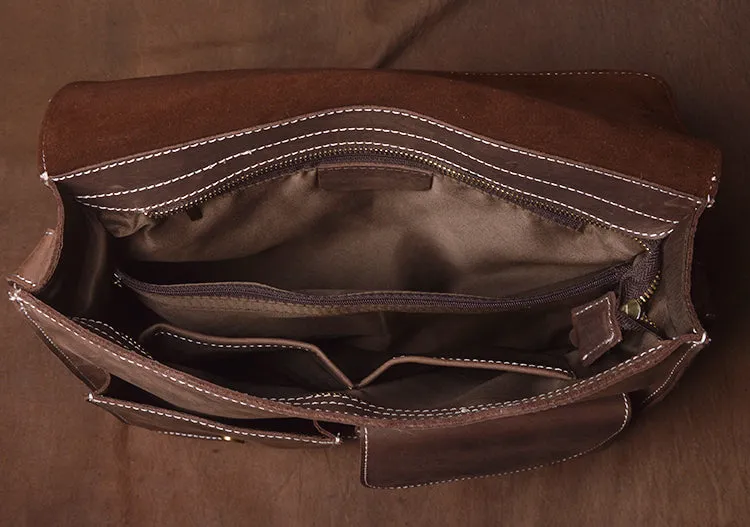 Handmade leather men messenger large vintage shoulder bag for men