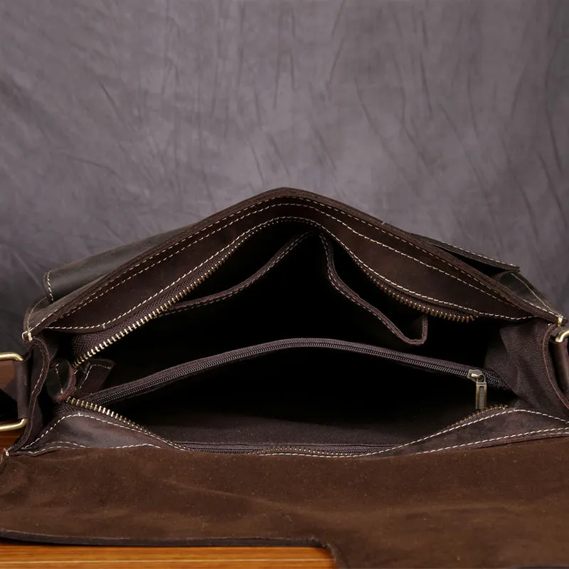 Handmade leather men messenger large vintage shoulder bag for men