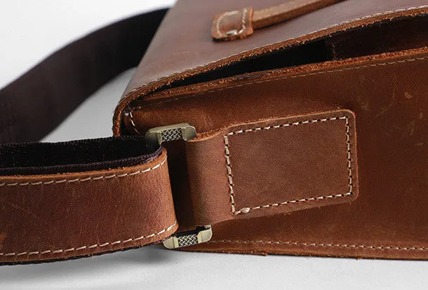 Handmade leather men messenger large vintage shoulder bag for men