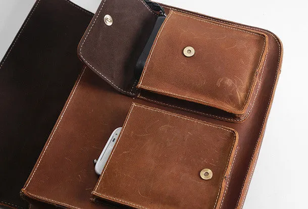 Handmade leather men messenger large vintage shoulder bag for men
