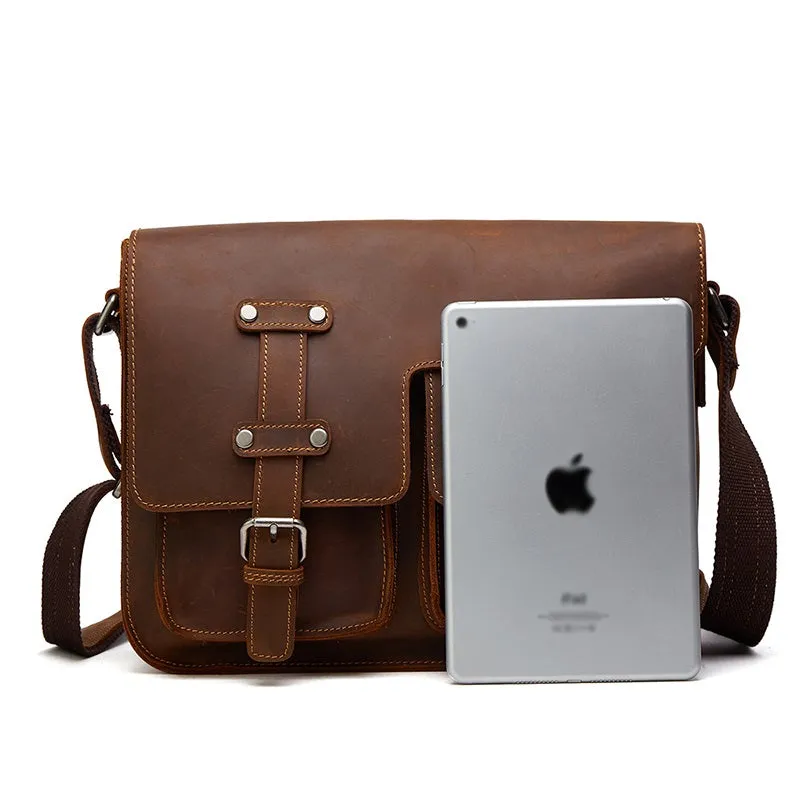 Handmade leather men messenger large vintage shoulder bag for men