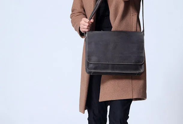 Handmade leather men satchel bag messenger large vintage shoulder laptop bag vintage bag