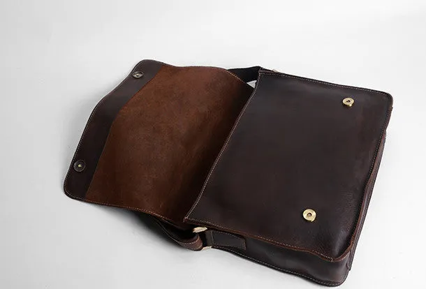 Handmade leather men satchel bag messenger large vintage shoulder laptop bag vintage bag