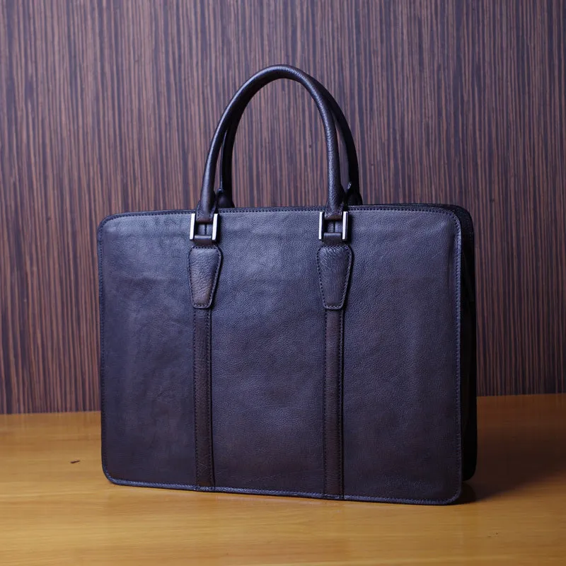 Handmade leather men vintage Briefcase messenger large vintage shoulder laptop bag vintage bag