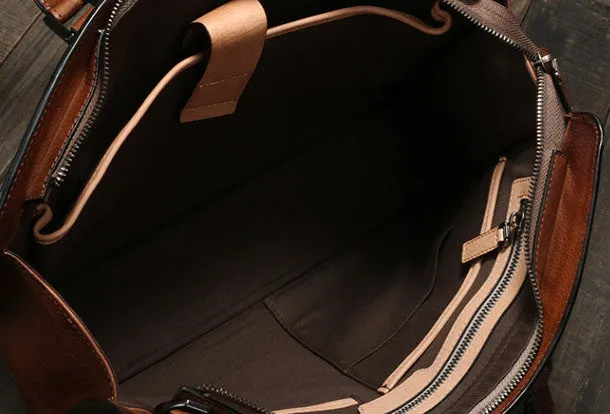 Handmade leather men vintage Briefcase messenger large vintage shoulder laptop bag vintage bag