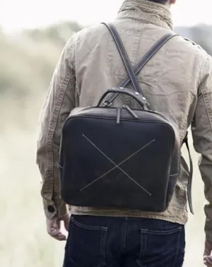 Handmade Leather Mens Cool Backpack Messenger Bag Briefcase Work Bag Business Bag for men