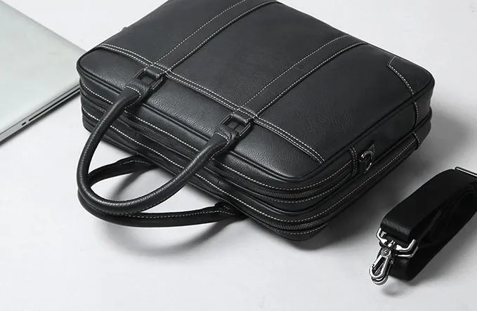 Handmade Leather Mens Cool Messenger Bag Work Bag Business Bag Briefcase Bag for men