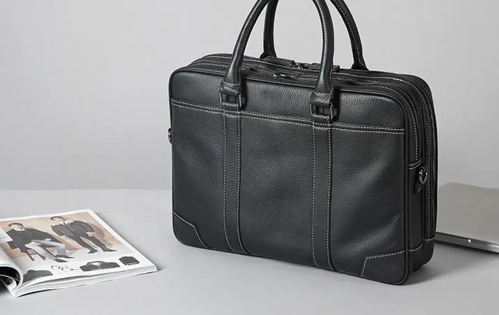 Handmade Leather Mens Cool Messenger Bag Work Bag Business Bag Briefcase Bag for men