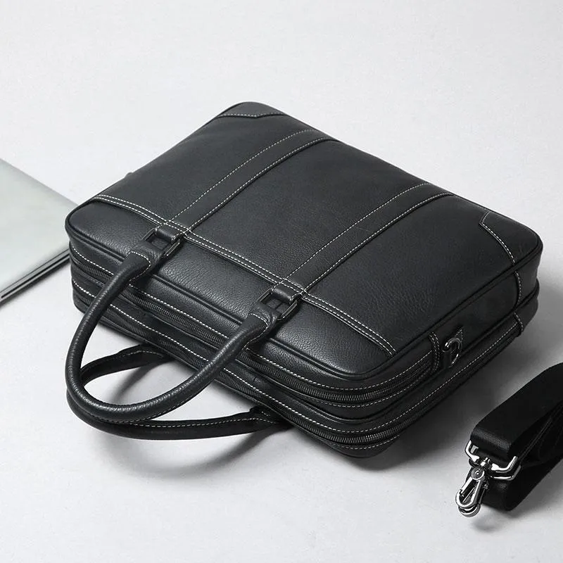 Handmade Leather Mens Cool Messenger Bag Work Bag Business Bag Briefcase Bag for men