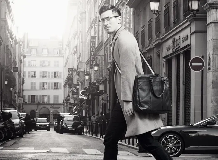Handmade Leather Mens Cool Messenger Bag Work Bag Business Bag Briefcase Bag for men
