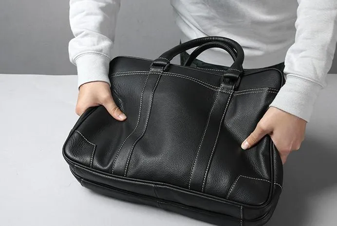 Handmade Leather Mens Cool Messenger Bag Work Bag Business Bag Briefcase Bag for men
